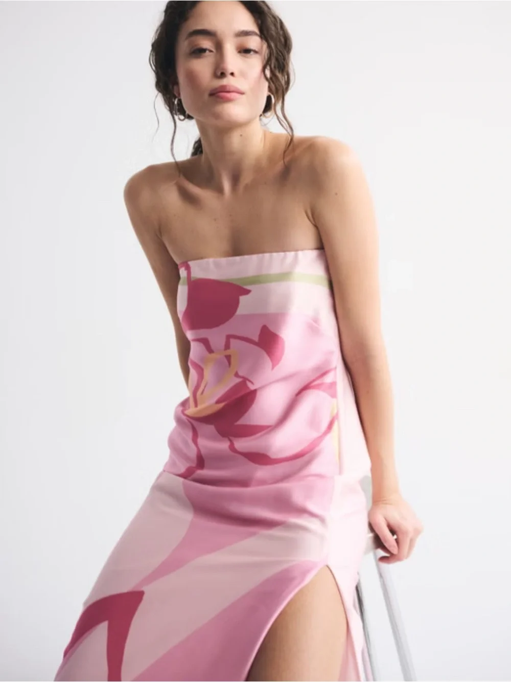 NWT Abercrombie Julia Strapless Slip Maxi Dress